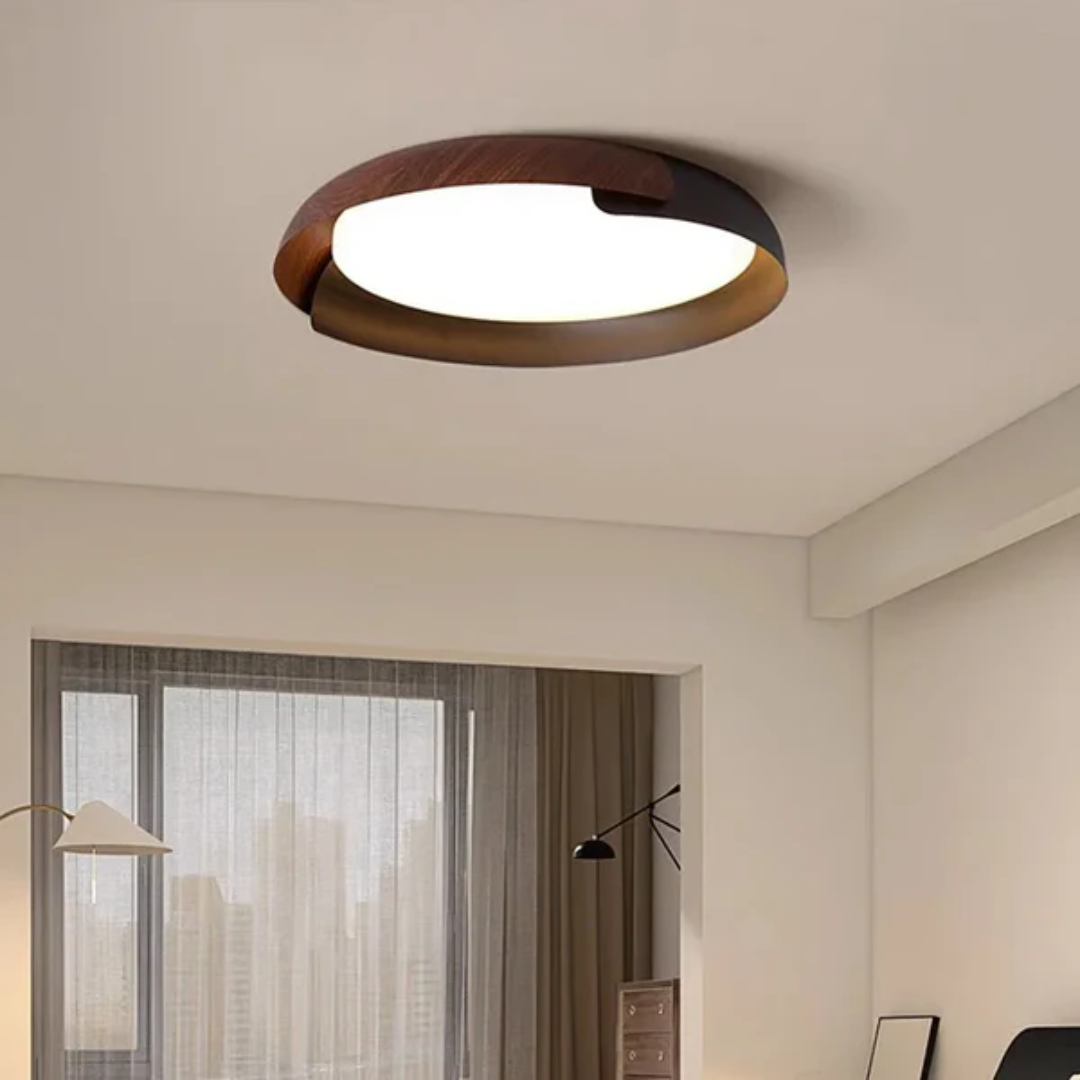 Plafond lumineux en bois design naturel - Image 1